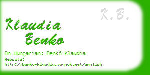 klaudia benko business card