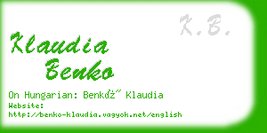 klaudia benko business card